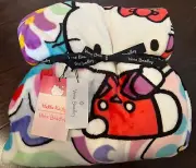 Vera Bradley HELLO KITTY PAISLEY Throw Blanket - Fleece Plush - 80x50"