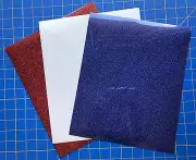 Siser Glitter Heat Transfer Iron On Vinyl 3 12"x 10" Sheets, Red, White, Blue