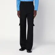 [NAMACHEKO] Black cargo trousers in cotton M Black