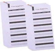 GETAJGHSD 24 Sheets French Budget Cards Expense Tracker Loose Leaf Cash Binder Refill Multi Function Budget Planner for Home Office Travel
