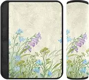 Joitme Butterflies Flowers Soft Flannel Seat Belt Pad for Kids - Cushioned Strap Pads for Cars, Camera Bags, and Backpacks