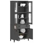 Highboard Sideboard Storage Cabinet Anthracite Grey Solid Wood Pine vidaXL