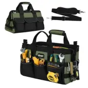 12-Inch Small Tool Bag, 15-Pocket Portable Tool Box Organizer 12 Inch Green