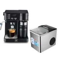 在飛比找PChome24h購物優惠-CHEFBORN韓國天廚 半自動義式膠囊咖啡機＋全自動製冰機