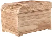 PEPLAYTAL Wooden Rice Storage Container Capacity Food Bucket for Rice Beans Grains Convenient with Easy Open Lid Kitchen Storage