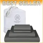 Eco-Friendly 600 Thread Count Cotton Bed Sheets - California King, Dark Grey