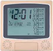 Azan Clock, Prayer Times Table Clock, Automatic Islamic Muslim Digital Azan Wall Alarm Clock with Makkah Music & Azan Time Remind, Mosque Decorative Clock, Support Temperature Display