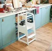 Learning Tower Kitchen Helper Kitchen Stool Safety Stool Toddler Step Stool Kid Step Stool Activity Tower Montessori Tower Stepping Stool (White)