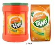 Tang Orange Instant Drink Mix Plastic Jar 750g + Foil Refill 375g Pack - 2 Pack