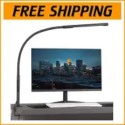 Eye-Caring 12W Desk Light with Adjustable Color & Brightness - Gooseneck Lamp