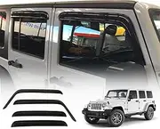 OAD4X4 Weathershields Compatible with Jeep Wrangler JK Series 2007-2018, Weather Shields Window Visors Wind Deflectors Sun Rain Guard 4PCS Set
