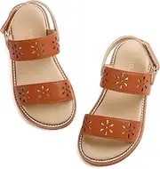 [PHIRAMIN] Toddler Girl Sandals - Flower Girl Dress Shoes Open Toe Little Kid Summer Flats