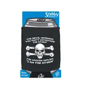The Devil Whispers You Cant Withstand The Storm - Funny Novelty Stubby Holder With Base