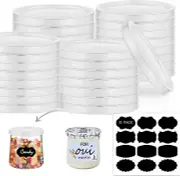 Oui Yogurt Jars Lids, 32 pcs Plastic Yogurt Container Jar Lids Sealed against