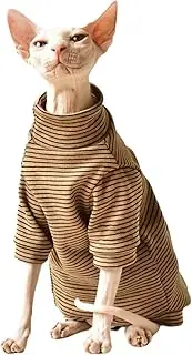 UOSIA Sphynx Cat Clothes Cat Sweaters for Cats Only Hairless Cat Pajamas Turtleneck Kitten Onesie Thermal Small Cat Soft Pullover for Sphynx, Devon, Cornish