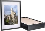 Nicola Spring 5X Black A3 (12'' x 17'') Photo Frames with White A4 Mount - Glass Aperture Home Picture Wall Hanging Landscape Portrait Display - by Nicola Spring