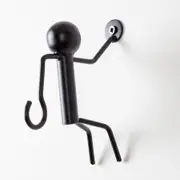 Willow & Silk Climbing Man Black 15cm Coat/Scarf/Hat Hanger Metal Wall Hook