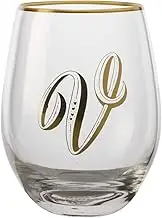 Maxwell & Williams The Letterettes Stemless Glass 500ML V Gift Boxed