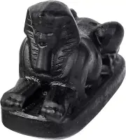 SUNYIK Carved Black Obsidian Egyptian Sphinx Statue, Stone Sphinx of Giza Figuri