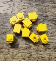 LEGO Yellow Brick, Modified 1 x 1 with Stud on Side. QTY 10.