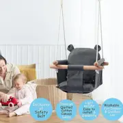 Hanging Swing Chair Toddler Canvas Wooden Hammock Out/Indoor Baby Swing Chair