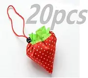 20 Assorted Colors Strawberry Shopping Bag Reusable Foldable Large Plastic Bags Pouch Waterproof Bag