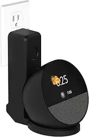 Wall Bracket for Echo Spot (2024 Release) with Cable Storage, Space-Saving Hard Case Material Wall Mount Bracket for Echo Spot Holder (Black)