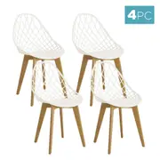 Jonah Beech Wood Dining Chair(Set of 4) Cream White