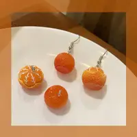 在飛比找ETMall東森購物網優惠-夏天橘子水果可愛風少女趣味耳環