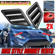 2x Carbon Fiber Style Car Air Flow Intake Hood Vent Bonnet Vents Cover Decor