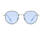 G126 Outdoor Riding TAC Ocean Film Polarized Color-changing Sunglasses Silver Frame To Blue Flat Glasses for Men and Women