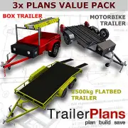 TRAILER PLANS - 2500kg Flatbed, Box & Motorbike Trailer Plan - Plans on CD-ROM