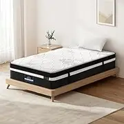 Giselle Bedding King Single Mattress Innerspring Foam Bed Mattresses 28cm Thickness, with 7-Zone Pocket Spring System and Breathable Topper, 5Yrs Warranty, Super Extra Firm, White with Vacuum Packed