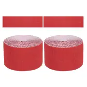 2Pcs 3.9inch x 164ft Bulletin Board Border, Red (1mm)