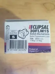 Clipsal Switch 1 Pole 1-Way-2-Way 250VAC 15A Suit Fluorescent Loads 30FLM15 X 3