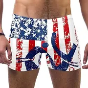[VBFOFBV] Men's Printed Jammer Swimsuit Swim Shorts, American Flag and Eagle