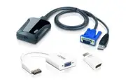 Aten Laptop USB KVM Console Crash Cart Adapter IT Kit CV211