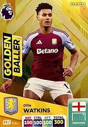 Panini Premier League 2024 2025 Ollie Watkins Golden Baller Trading Card