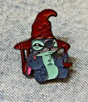 STITCH WITH WIZARD HAT ON ENAMEL / LAPEL PIN-NIP-NEXT DAY SHIPPING