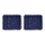 2pc Mikasa Rectangular 45 x 35cm Jute Kitchen Dining Table Placemats, Navy