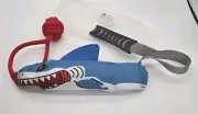 Dog Rope Tug of War Chew Toy Squeaky Shark for Aggressive Chewers Durable