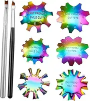 Beatifufu Nail Art Template 6 Pack Stainless Steel Nail Art Tools for Diy Learners