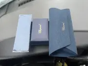 Chopard Glasses Case Hard Case Blue Leather Magnetic Full Set BOX ONLY $70 NEW