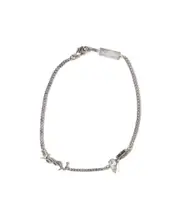 Saint Laurent Cassandre Charm Logo Plaque Bracelet S,XL,XS,L,M Gray
