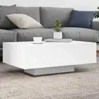 vidaXL Coffee Table with LED Lights White 85x55x31 cm 2BB