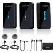 Boya BY-XM6 S2 Wireless Lavalier Microphones Lav Mic for DSLR Camcorder Video Recording YouTube Vlogging [BY-XM6-S2]