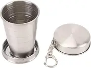 Telescopic Cup, Stainless Steel Collapsible Cup, Portable Folding Cup with Keychain, Camping Mug Retractable Drink Cup with Lids, for Outdoor Travel Camping Hiking Fishing (75ML)