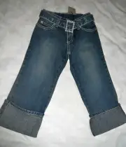 Girl's Size 6 & 7 Pumpkin Patch Diamante Buckle 3/4 Jeans NWT