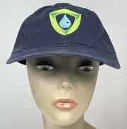 CARHARTT Adult OSFA Navy 100% Cotton Strap-Back BASEBALL CAP Water Drop Logo NWT