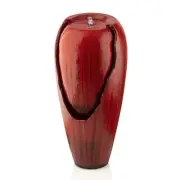 Alpine Corporation Red Tall Water Jar Fountain W/ LED Light 33" Garden Center